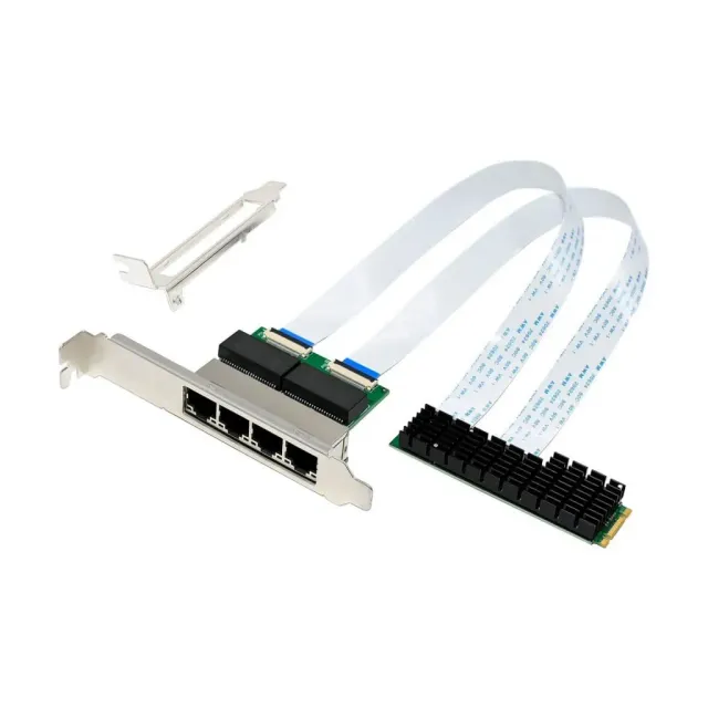 Microconnect PCIe M.2 8111H Quad-1G netwerkkaart 4x RJ45