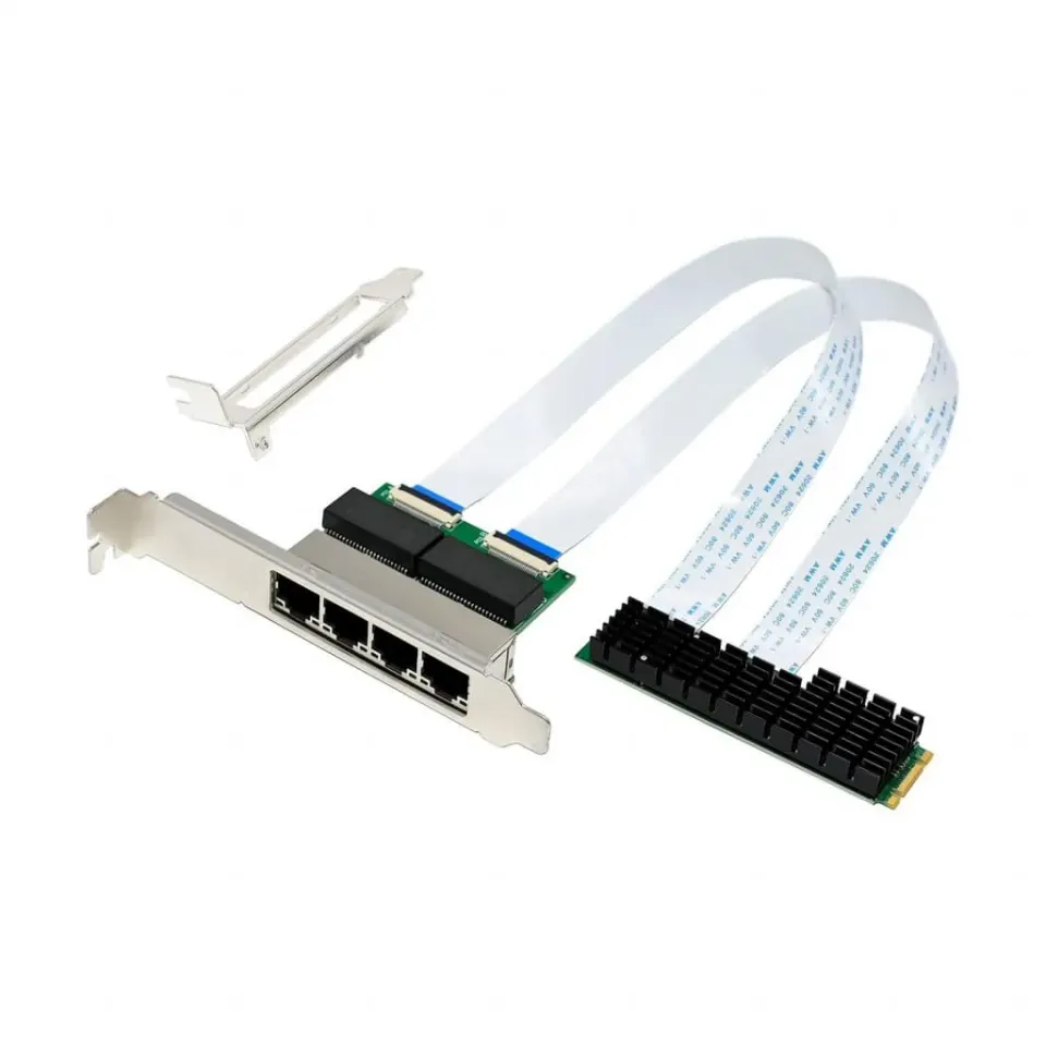 Microconnect PCIe M.2 8111H Quad-1G netwerkkaart 4x RJ45