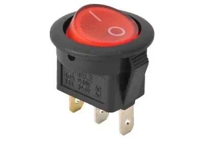 T.E.G. mini wipschakelaar 1x aan/uit rood 250V 3A