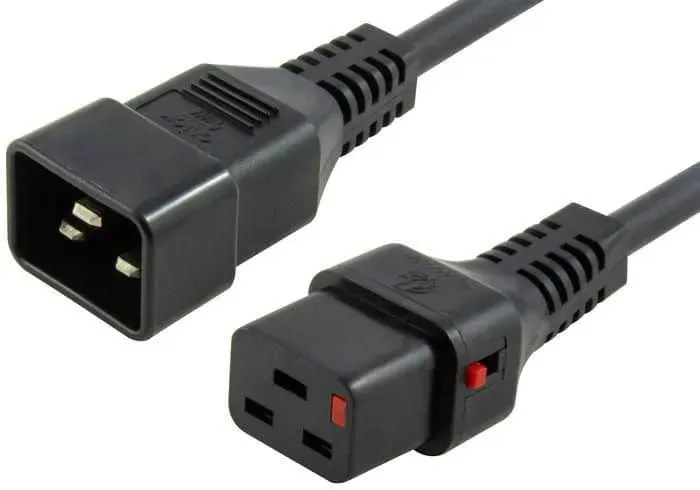 Microconnect PC1284 IEC Lock C19-C20 stroomkabel 1m zwart