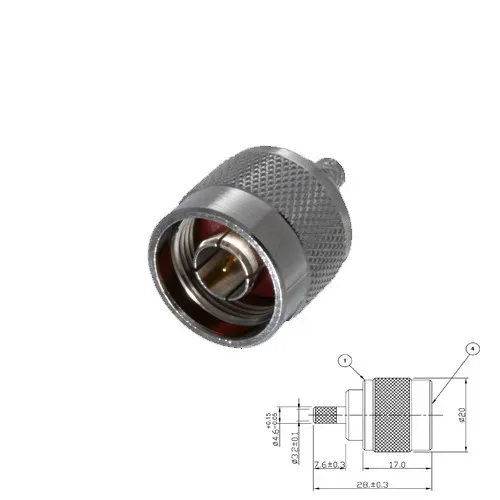 T.E.G. N-connector male crimp RG223/142/400