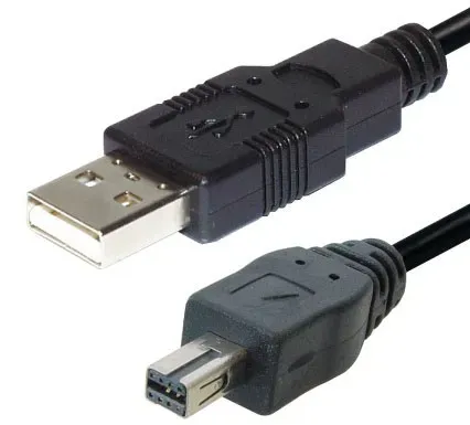 T.E.G. USB-A naar Mini-USB 8-pin kabel 1.8m zwart