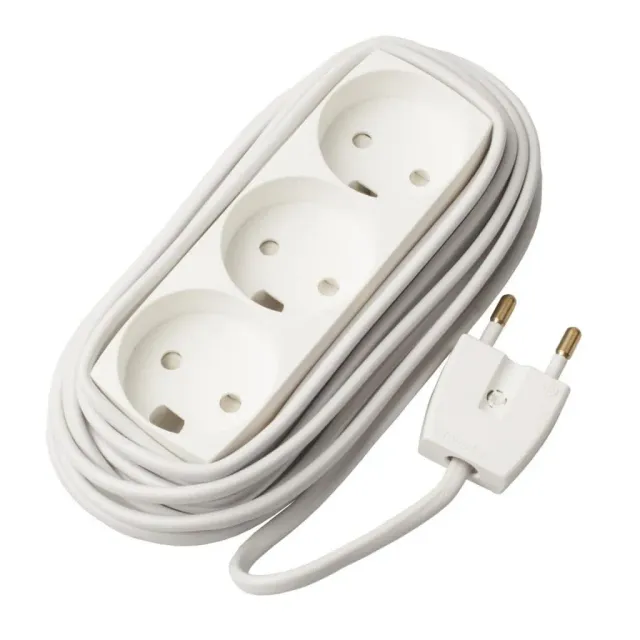 Microconnect stekkerdoos 3-voudig 5m wit zonder aarde