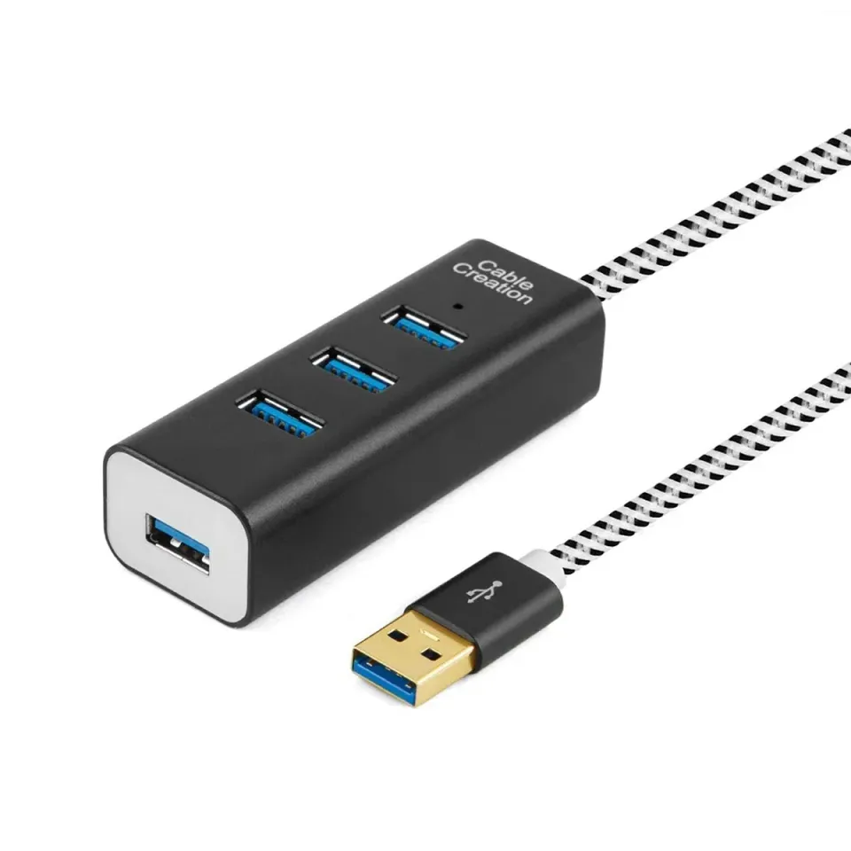 CableCreation 4-Poort USB 3.0 Hub 1.5m aluminium