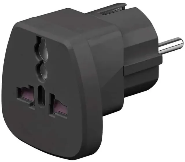 Microconnect Universele Reisstekker Zwart UK US CH IT Adapter