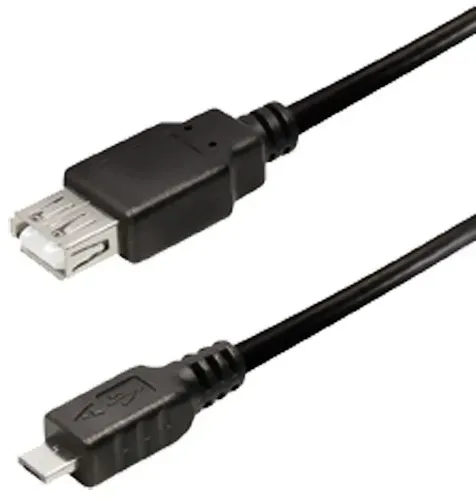 T.E.G. USB-A verloopkabel 0,3m M/F micro