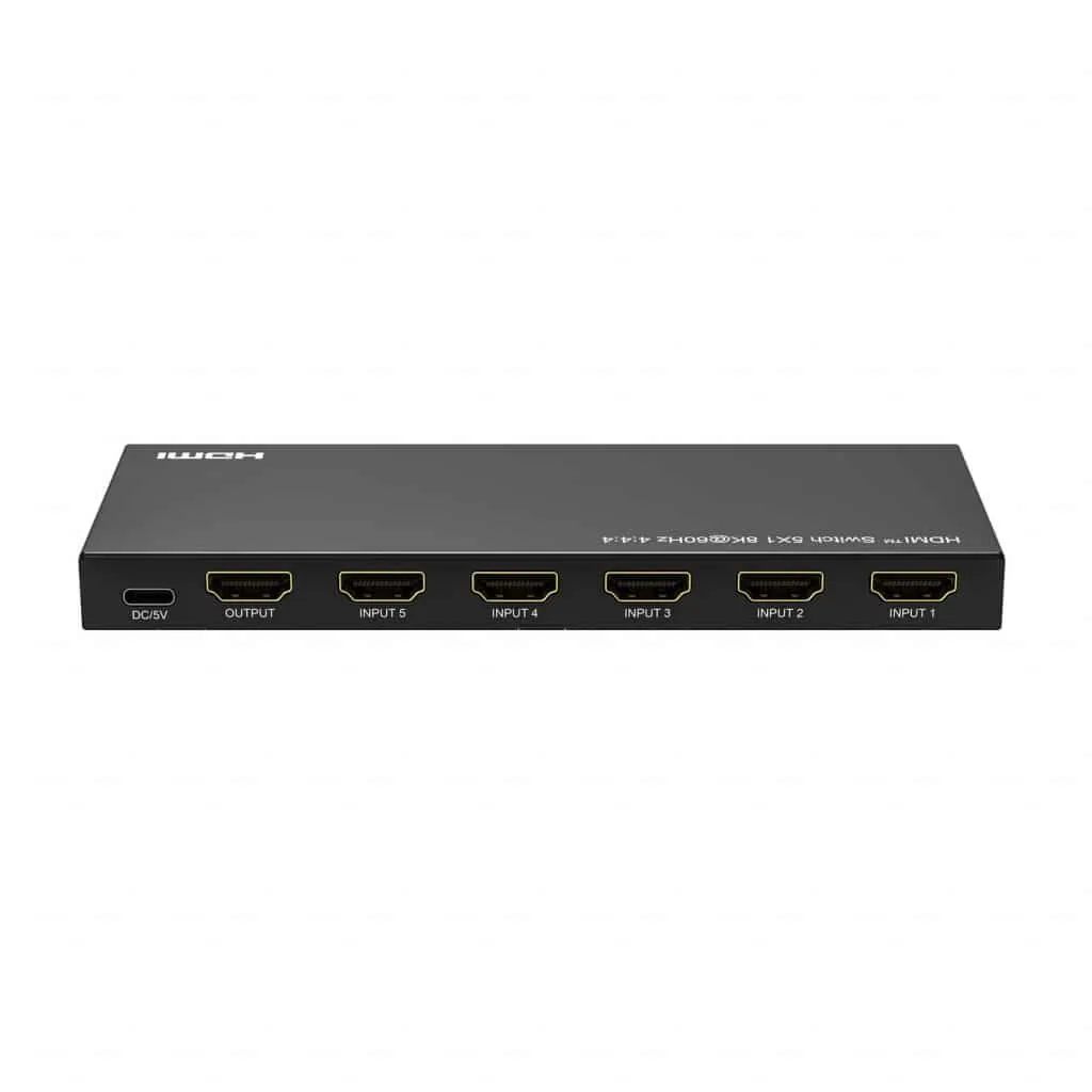 Microconnect 8K@60Hz HDMI switch 5x1 met afstandsbediening