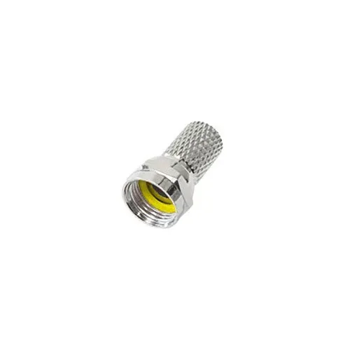 T.E.G. F-connector twist-on geel 6,8mm per stuk