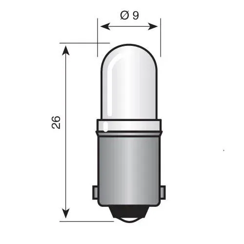 T.E.G. BA9S bajonet-led wit 24V AC/DC per stuk