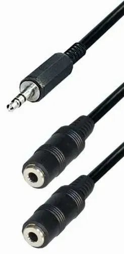T.E.G. 3,5 mm stereo splitter 0,2 m plug-2x jack