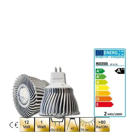 T.E.G. Power LED lamp 12V 1W GU5.3 45°
