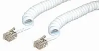 T.E.G. RJ10 spiraalkabel 4,0 meter wit male-male hoorn