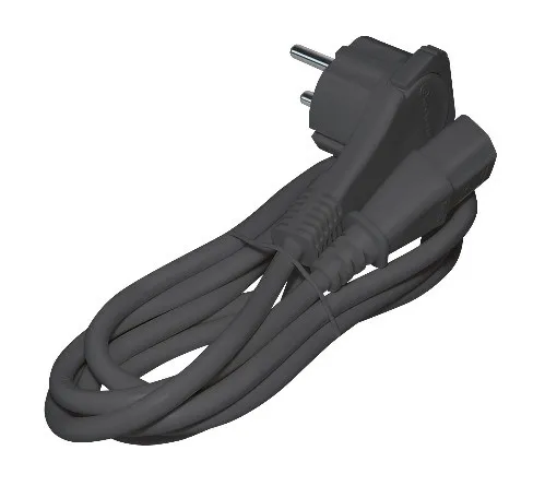 T.E.G. Haakse Schuko CEE 7/7 naar C13 Stroomkabel 5m Zwart