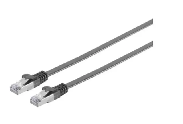 Microconnect CAT6a flat netwerkkabel 10m zwart U/FTP