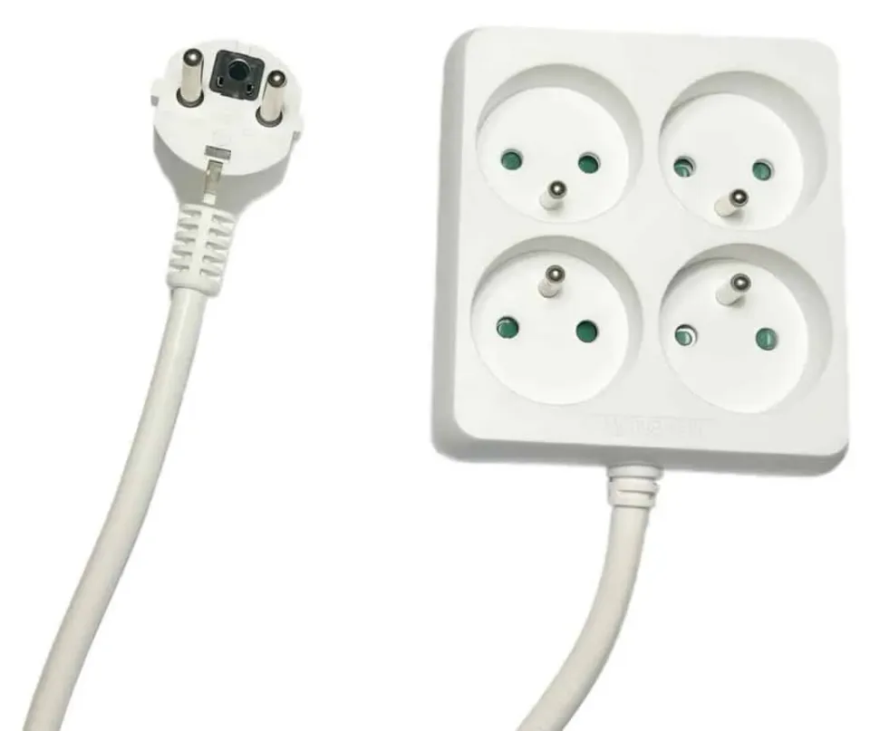 Microconnect Stekkerdoos 4-Voudig 1,5m Type E Wit Frans