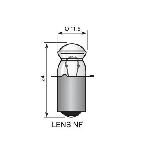 T.E.G. kraaglampje P13.5S 2.2V lens per stuk