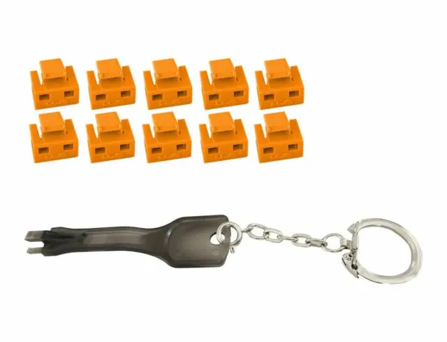 MicroConnect RJ45 poortblokkers oranje 10 stuks met sleutel
