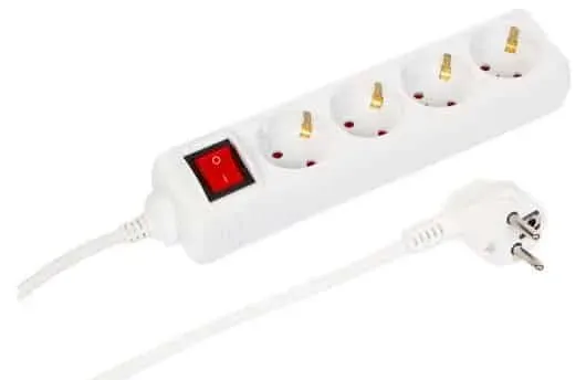 Microconnect Schuko stekkerdoos 4-voudig 3m wit schakelaar