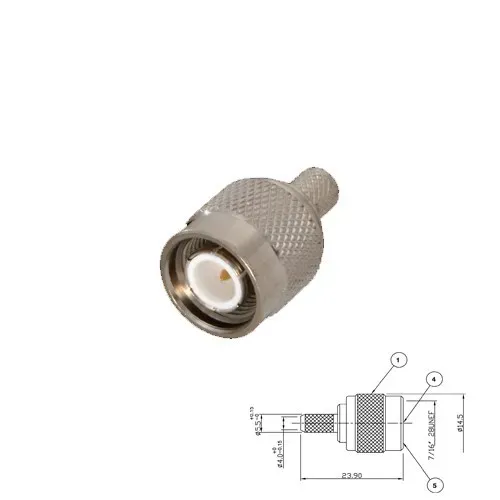 T.E.G. TNC crimpplug male voor RG59 RG62 kabel