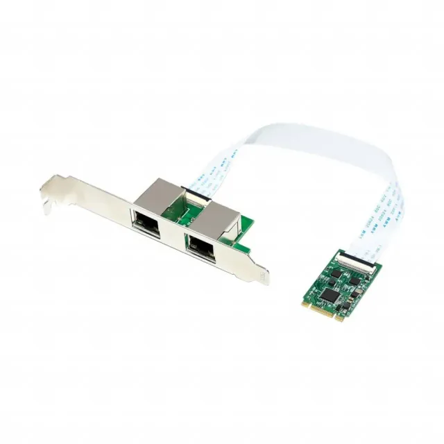Microconnect PCIe M.2 B+M 8111H netwerkkaart dual 1G RJ45
