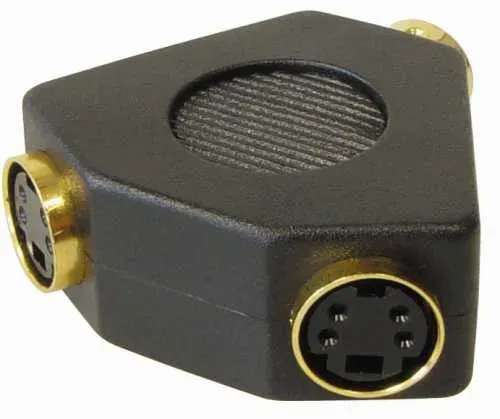 T.E.G. Mini-DIN Hosiden splitter 4-pin 1xF naar 2xF