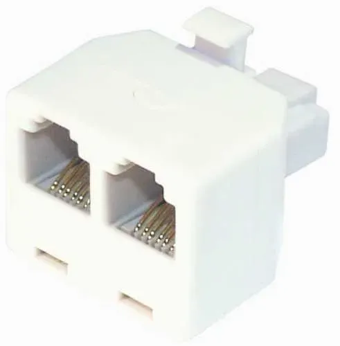 T.E.G. RJ11 telefoonsplitter 1 naar 2 wit