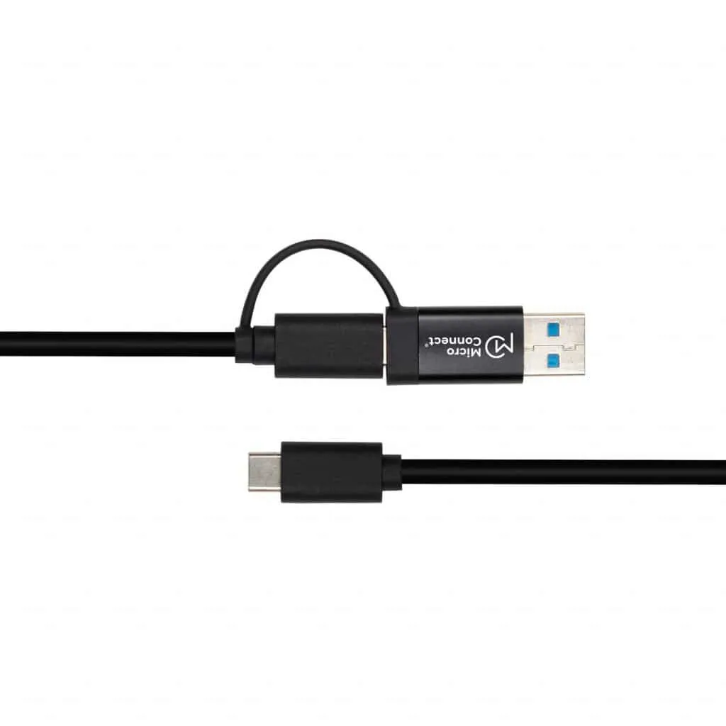 Microconnect USB-C kabel 1m met USB-A adapter 5Gbps