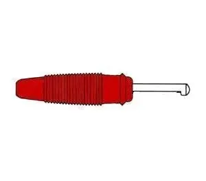 T.E.G. banaan stekker 4mm rood kunststof tule