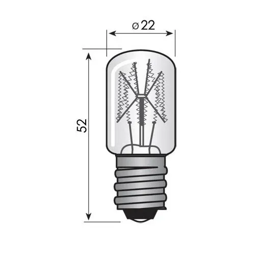 T.E.G. Lampje E12 230V 15W 52x22mm