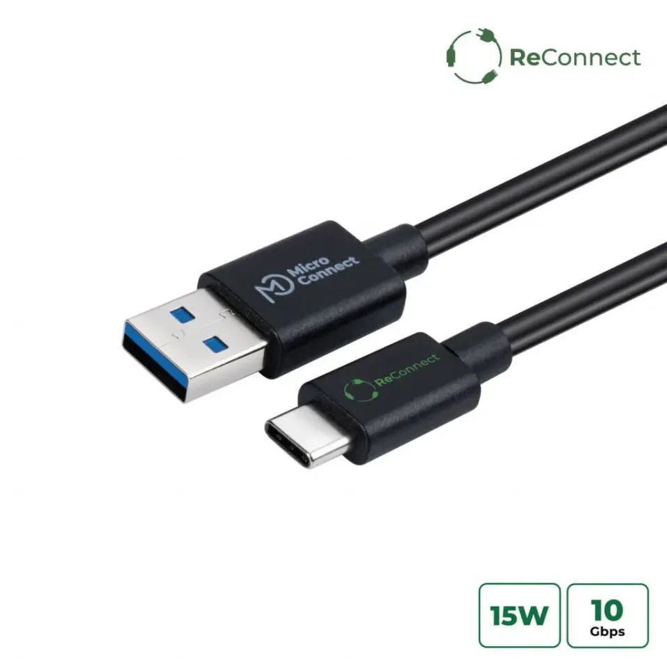 Microconnect ReConnect USB-C naar USB-A kabel 2m 10Gbps