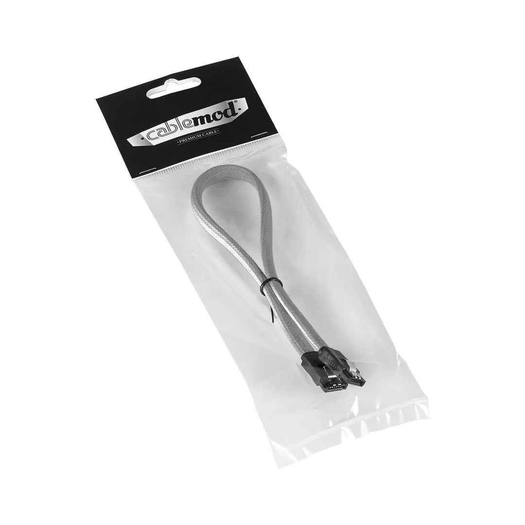 CableMod ModMesh SATA 3 kabel 30cm zilver datakabel
