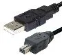 T.E.G. USB-A naar Mini-USB 8-pin kabel 1.8m zwart