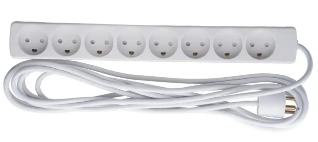 Microconnect Deense stekkerdoos 8-voudig 5m wit