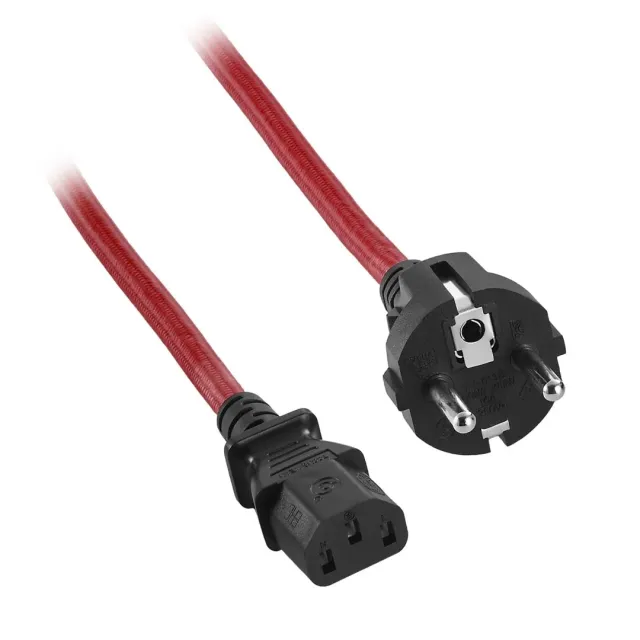 CableMod ModFlex voedingskabel C13 schuko 2m rood dik koper