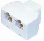 T.E.G. RJ45 telefoon splitter 1x naar 2x female wit