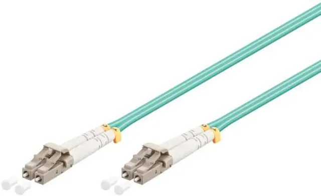 Microconnect OM3 glasvezelkabel LC-LC 10m flat aqua