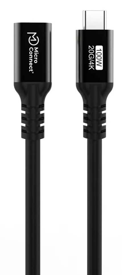 MicroConnect Premium USB-C 3.2 Gen 2x2 kabel 2m 100W 20Gbps