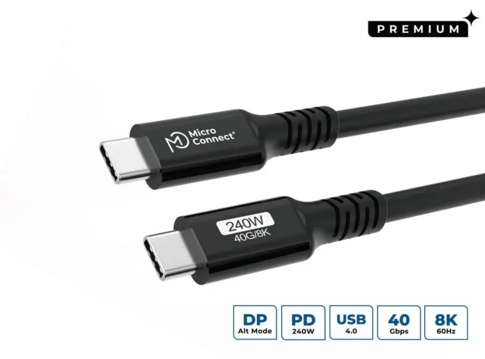 Microconnect Premium USB-C kabel 1,5m 240W 40Gbps