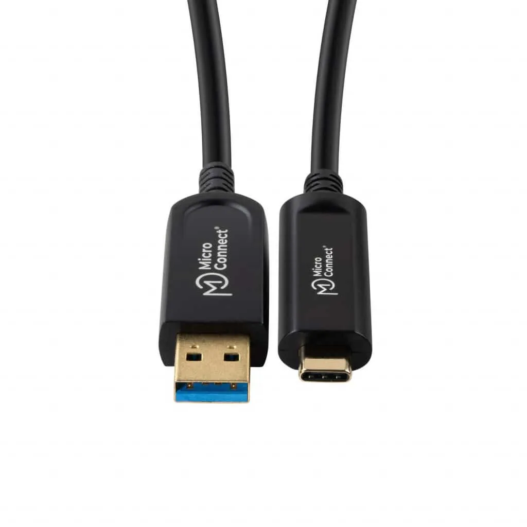 Microconnect Premium USB-C naar USB-A kabel 30m 10Gbps optisch