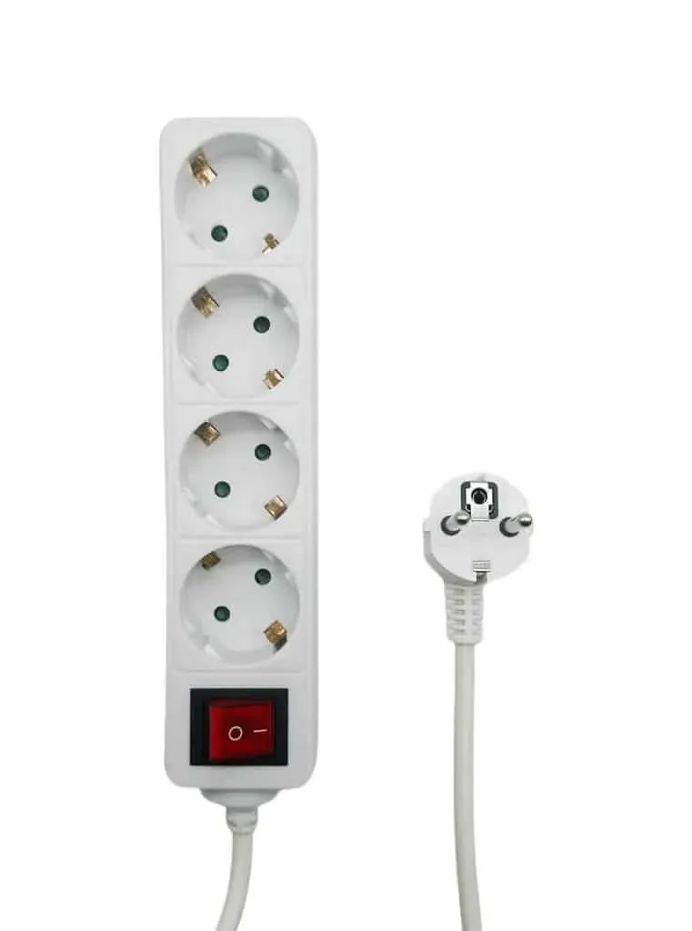 Microconnect stekkerdoos 4-voudig schuko 5m wit met schakelaar