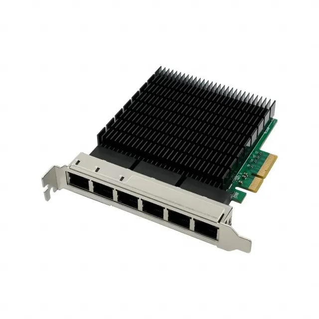 Microconnect RTL8125B netwerkkaart 6x 2.5G RJ45 PCIe