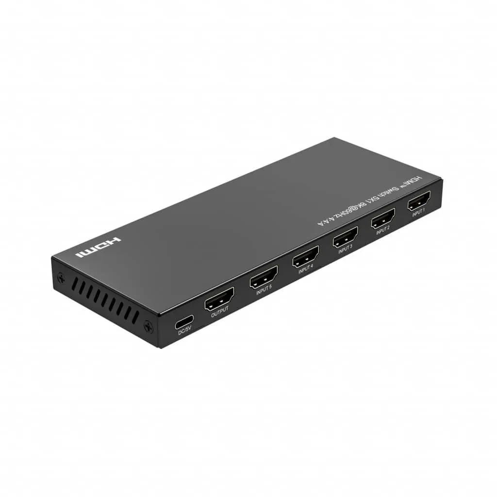 Microconnect 8K@60Hz HDMI switch 5x1 met afstandsbediening