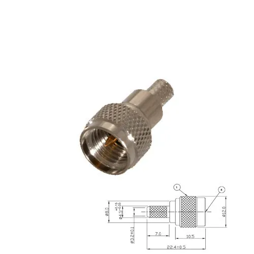 T.E.G. Mini-UHF plug male RG58 krimp 50 Ohm