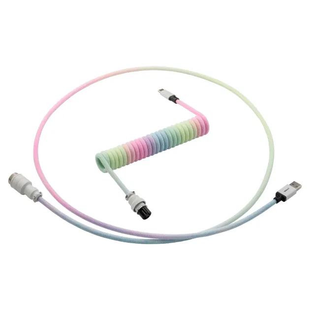 CableMod Pro Coiled toetsenbordkabel USB-C pastel rainbow 150cm