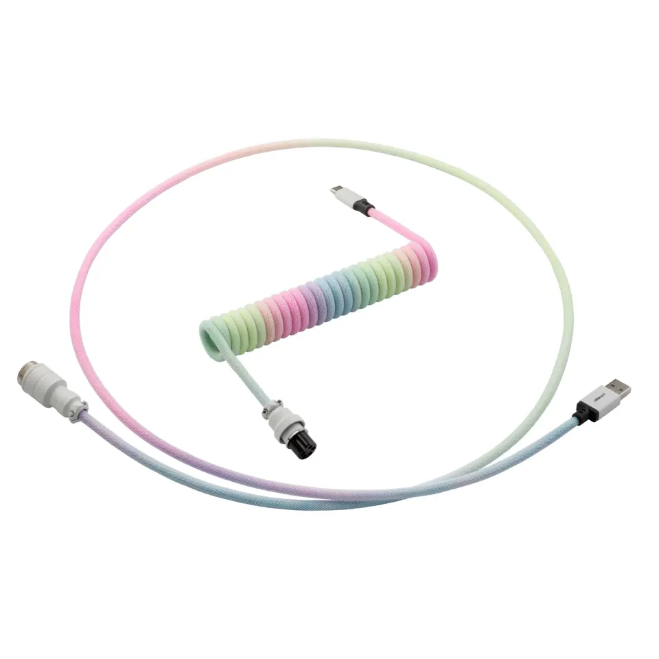 CableMod Pro Coiled toetsenbordkabel USB-C pastel rainbow 150cm