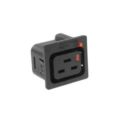 Microconnect C19 IEC Lock apparaataansluiting zwart vergrendelbaar