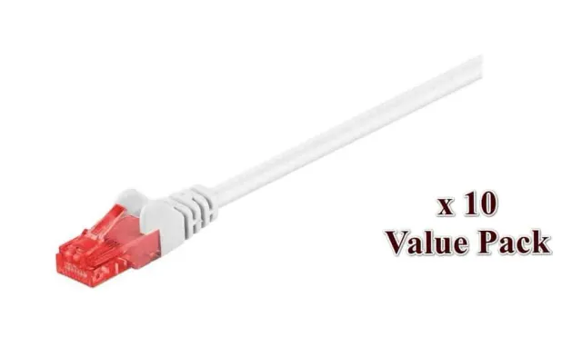 Microconnect CAT6 U/UTP netwerkkabel 1m wit 10 stuks