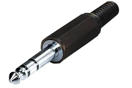 T.E.G. 6,3mm stereo stekker male kunststof per stuk