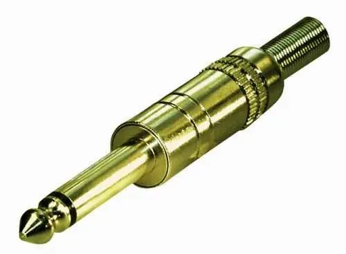 T.E.G. jackplug 6,3mm mono male verguld met veer