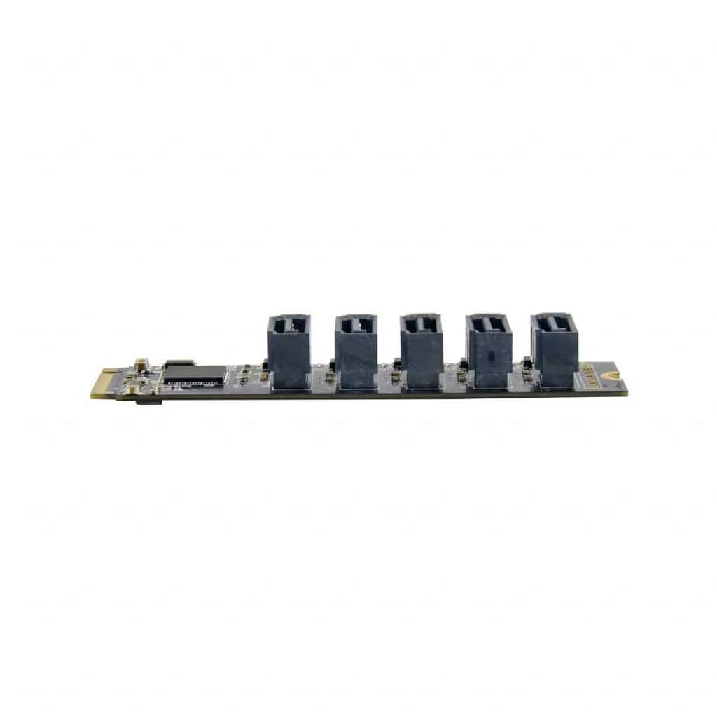 MicroConnect M.2 Key M SATA3.0 uitbreidingskaart 5x SATA 6Gbps
